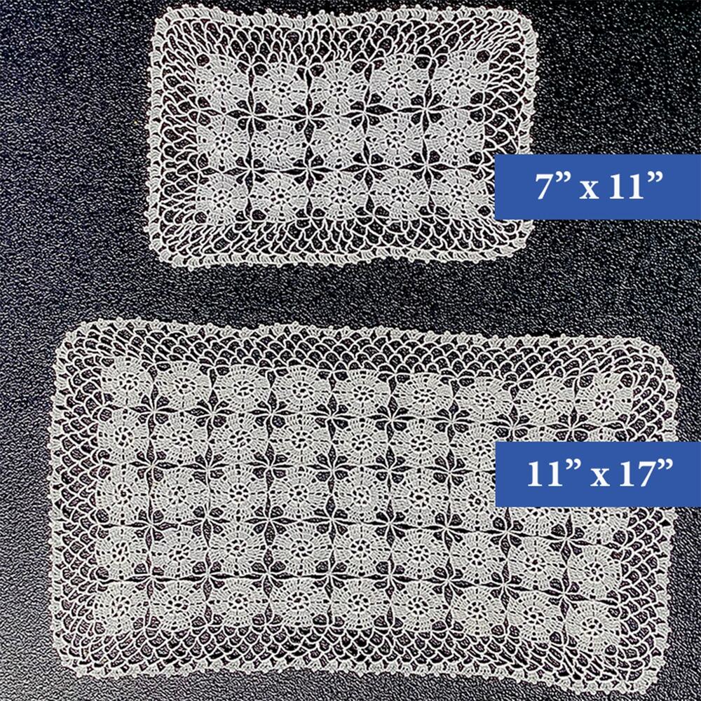 Vintage 2-Piece Set Handmade Crochet Natural Lace Doilies Dresser/Table Scarves